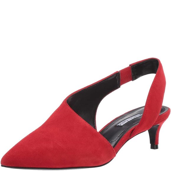 Charles David Collection Picasso Kidsuede Red Pump - Picture 1 of 7